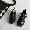 Kvinnor Fashion Shoes Dress 76 Tjock Bottom Square Heel Lace Up Footwear College Style Lolita Ladies Zapatos Mujer Women's 71828