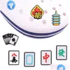إكسسوارات أجزاء الأحذية MOQ 20PCS PVC Kawaii Mahjong Play Cards Tower Designer Decorations Buckle Charms for Kids Drop Delivery SH DHWCK