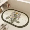 Mats Home Tech Velvet Super Water Absorbent Bathroom Mat Soft Thicken Nonslip Tub Carpet Flower Easy To Clean Quick Drying Bath Rug