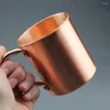 Decorative Plates 450ML Copper Mug Water Cup Moscow Mule Straight Body Curling Bar Cocktail Glass Beer