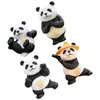 Figurines décoratives 4 pièces, accessoires de décoration pour la maison, artisanat Animal, ornement de bureau, Figurine de dessin animé, modèle Panda de Fitness