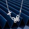 Top quality 925 sterling silver Seiko Phantom Butterfly Necklace full Diamond Hollow Simple Temperament Light High Version Clavicle Chain women Jewelry gift
