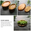 Platos bandeja ovalada de madera almacenamiento de fruta seca simple