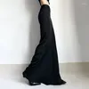 Jupes d'été Harajuku Style Punk longues femmes taille haute épissage gothique noir mode jupe Streetwear