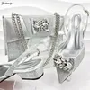 Geklede schoenen verkopen Italiaanse strass sandaal dames en tas set mode elegante hoge hakken voor bruiloftsfeest