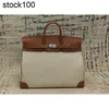 Large Hac Handbag Luxury 50cm Man Totes Designer for Men Toppest Fully Handmade Quality Purse Leather+canvas Wax Line Stitching Wholesale Bk Genuine Leather