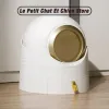 Boxes Cat Litter Box SemiEnclosed Cat Litter Box Spin The Drum to Start Cleaning All Removable for Cleaning Suitable for All Cats