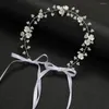 Headpieces Lace-up Hair Hoop Ornaments Color Retention Beads Floral Headgear For Party Outfit Cloth Matching