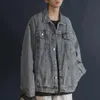 Men Jacket Jacket Retro Hip Hop Style com bolsos multi -bolsos de tamanho grande para streetwear casual 240311