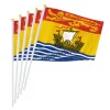 Zubehör PTEROSAUR 14x21cm Kanada-New-Brunswick-Provinz-Handflagge, CA Kanadische handgehaltene kleine wehende Flagge als Schreibtischdekoration, Geschenke, 50/100 Stück