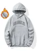 Warmer Fleece-Hoodie mit „Los Angeles“-Aufdruck und Kängurutasche, lässiges Pullover-Kapuzenpullover für Herren – Casual Fi für Herren v5qk#