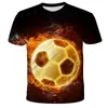 Children Fashion Football 3D Print T-Shirt Soccer Boy Girl Casual Tees Teen Kids Cool Clothing Funny Tops Sport Streetwear 240318