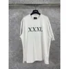 24SS Desginer Balanciaganess t-shirt Baleciaga Version correcte Ss23 Paris b Home xxxl Made Old Wash Wheat Ear Print T-shirt à manches courtes pour hommes et femmes couples