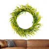 Petite couronne de fleurs décoratives d'eucalyptus, verdure extérieure, couronnes de porte vertes artificielles de 16 pouces pour le printemps, porche intérieur de la maison