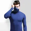 one-piece Neck Top High Collar Men's Warm Autumn Clothes Autumn And Winter Lg Sleeve Thin Tight Base Shirt Solid Color l1LT#