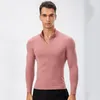 LG manga t camisa para homens elástico apertado fino velo inverno roupas térmicas fitn camisetas com zíper pescoço h2bd #