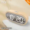 Uhren fanju digitaler Uhr Alarm Snooze Tisch Thermometer elektronische USB -Ladegerät LED Holz Uhr Wohnzimmer Schreibtisch Uhren AAA Powered