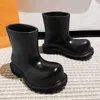 Designerstiefel Luxus Damenstiefel Gummistiefel Mode Grün Hellrosa Braun Schwarz Weiß Hohe Stiefel Plateaustiefel Damen Stiefeletten