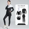 Lighing Shipment Yoga Fiess Suit, Set da Donna per Sport Invernali ad Asciugatura Rapida con Maniche, Vacanze Mattutine Primaverili e Autunnali, Due Pezzi di Pantaloni Lunghi, Corsa