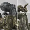 NORTHEUINS Hars Octopus Beeldjes Retro Dierenstandbeeld Kunst Decoratief Ornament Thuiskantoor Slaapkamer Decor Accessoires Object Cadeau 240322