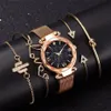 Mode Bracelet montres femmes 5 pièces ensemble de luxe en or Rose dame montres ciel étoilé aimant boucle cadeau montre pour femme 201204298x