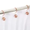 Accessories 12pcs Bathroom Shower Crystal Curtain Hooks Rhinestone Ball Curtain Hook Accessories For Window Bathroom Shower Rods Curtains