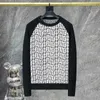 Men's Sweaters High Quality Contrast Letter Print Sweater For Men Strtwear Casual Knit Clothing Fall Print Knitte Sweater O-neck Long Slve T240326