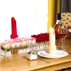 Wazony przezroczysty akrylowy wazon kwiatowy prostokątny stół jadalny dekoracja ślubna róży pudełka na pudełko pudełko Dekoracja domu 1024