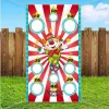 Tillbehör Carnival Game Decor Circus Clown Bean Bag Toss Game Banner Flag Carnival Circus Party Decorations Amazing Show Toss Hole Flag