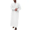 Heren casual shirts Ramadan moslimjurken Gewaad Lange mouw Henley Gebedskleding Kaftan Islamitische Abaya Arabische jurk Thobe