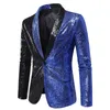 Glänsande trend paljett glitter blazer för män en knapp krage tuxedo jacka mens bröllop brudgum part prom scen kostym homme 240306