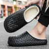 Slippers Winter Shoes For Men Waterproof Non-Slip Warm House Man 2024 Indoor Closed Toe Plush Slides Soft Sole Casual