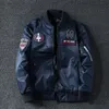 Bomber invernale da uomo Giacca da pilota militare Badge Fi Double Side Wear Giacca da motociclista Autunno Gioventù Abbigliamento da uomo Pocket e0Zu #