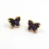 Boucles d'oreilles de haute qualité multicolore petit papillon 3D résine géométrique Bling paillettes Mini Druzy pour les femmes