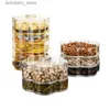 Food Jars Canisters Multi layer dried fruit box candy box partition food storage tank with lid stackable fruit tray kitchen sake dispenserL24326