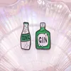 Wine Bottle Enamel Pins Custom GIN TONIC Brooches Lapel Badges Cartoon Funny Jewelry Gift for Friends