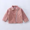 Baby Girls Boy Overwear Spring Autumn Winter PU Coat Jacket Kids Fashion Leather Jackets Children Coats Overwear Clothes 240319