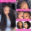 Tsiyu 13x6 Wave Front 180% densitet HD Transparent frontal peruk Big Lace Area13x6 Deep Curly Glueless Wigs Human Hair Pre Plucked For Women 28 tum