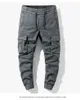 Hoge Kwaliteit Veelkleurige Casual Broek Heren Wijde Pijpen Sport Cargo Broek Grote Zak Fi Zwarte Heren Trekkoord Broek C9N5 #