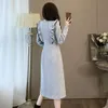 High-End-elegantes Casual-Kleid für Damen im Herbst und Winter 2023, neues mittellanges Taillenschutzkleid im französischen Stil für Pendler