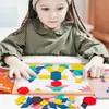 Blocs de motifs magnétiques en bois ensemble Puzzle de forme géométrique pour enfants