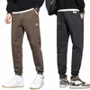 M-5XL Autumn Winter Men's Cott Jogger Pants Fi Streetwear Elastic Midje Harajuku Cargo Byxor Brand Clothes Black Grey K7VA#