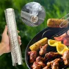 Reti rotonde quadrate da 6/12 pollici BBQ Tubo per affumicatore a pellet di legno Tubo in rete per generatore di fumo in acciaio inossidabile per affumicatura calda o fredda alla griglia