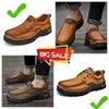 New selling leather shoes men genuine casual leather shoes GAI high Quality 2024 middle-aged waterproof Business comfortable lightweight brown soft size 38-51