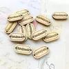 Crafts 50pcs Natural Wood Tags 'Handmade' Wooden Label Engraved Button Tags 2 Holes for Crochet 28mm x 15mm Craft Supplies DIY