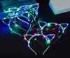 LED Light Up Cat Ear Headband Party Glowing Supplies Women Girl Flashing Hair band football fan concet fans cheer props gifts7621907