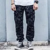 Tiger Stripe Print Camoue Cargo Pants Mens Safari Calças Streetwear Múltiplos Bolsos Homens Jogger Calças Táticas Militares P2mX #