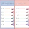 6pcsset Doppelkopf -Highlighter Kawaii Stationery Art Marker Highlighters Student Pen Color Gel Pen 240320