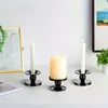 Candle Holders 1pc Classic Simple Stand Golden Geometric Round Holder Home European Style Iron Art Candlestick Showcase Decor