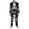 Goies säger aldrig Die Sleepwear Autumn Skull Pirate Casual Overized Pyjama Set Män LG ärmar Bekvämt rum Nattkläder i5ya#